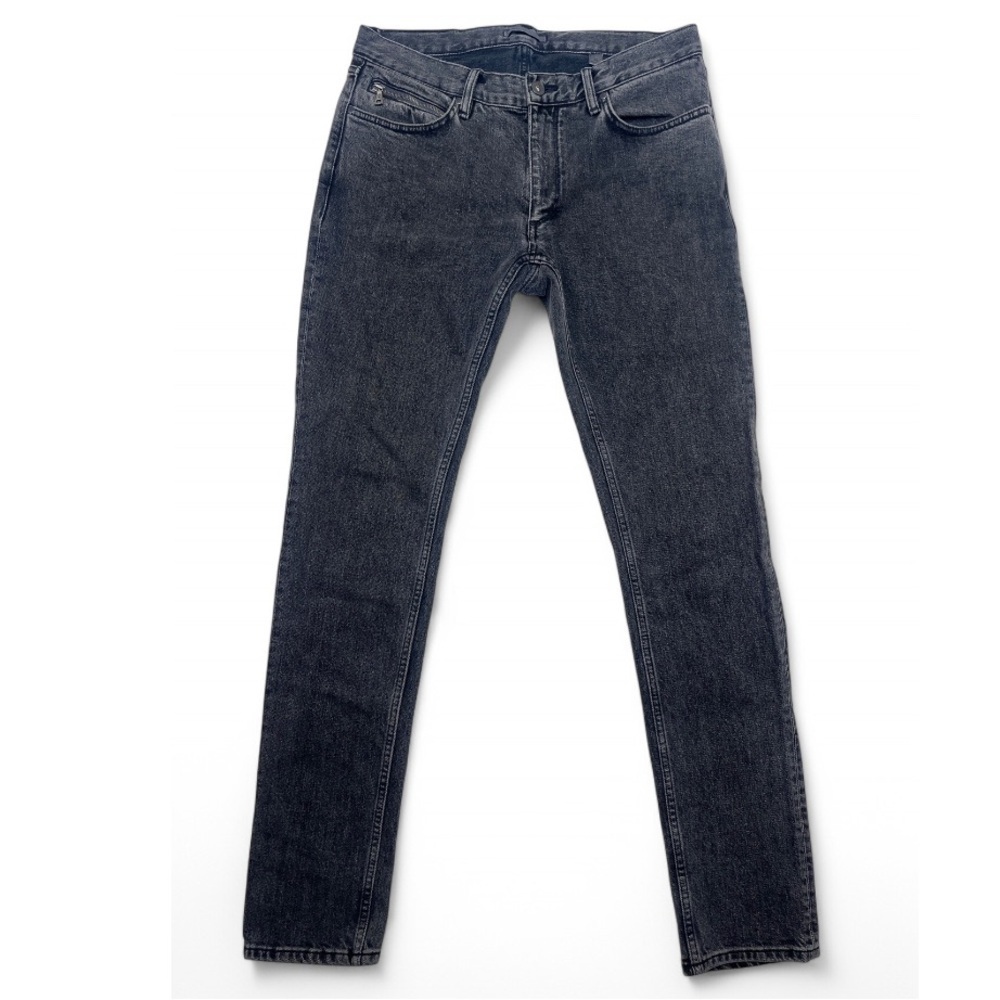 John Varvatos Men’s Sz 32 Gray Distressed Jeans Rocker Edgy Straight Leg Skull